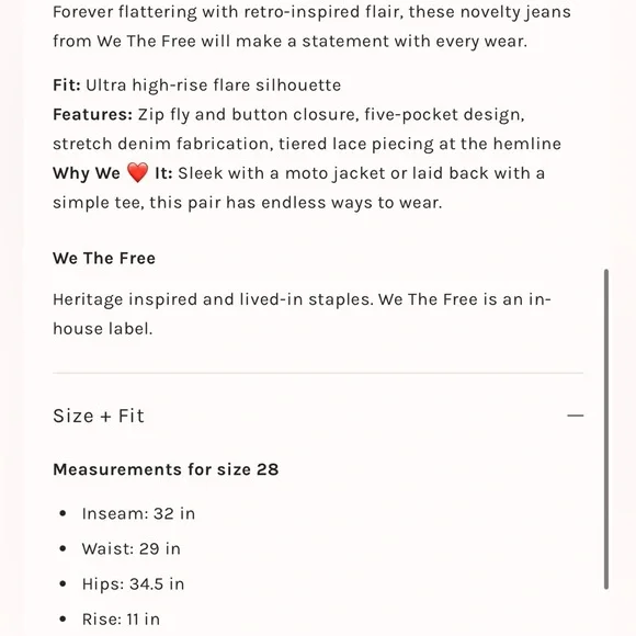 We The Free Mystique Lace Ruffle Flare Jeans High Rise Black 26/2 Free People - Picture 6 of 11